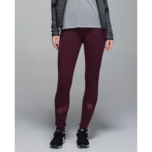Lululemon Stirrup Devi Yoga Pants Heathered Bordeaux Drama Black Cherry Womens 6